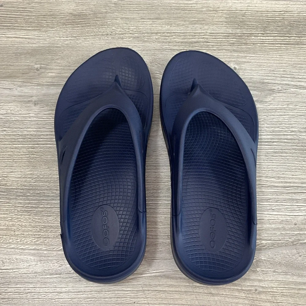 OOFOS Original Recovery Sandals Mens 8 Womens 10 Flip Flop Thong Shoes Blue